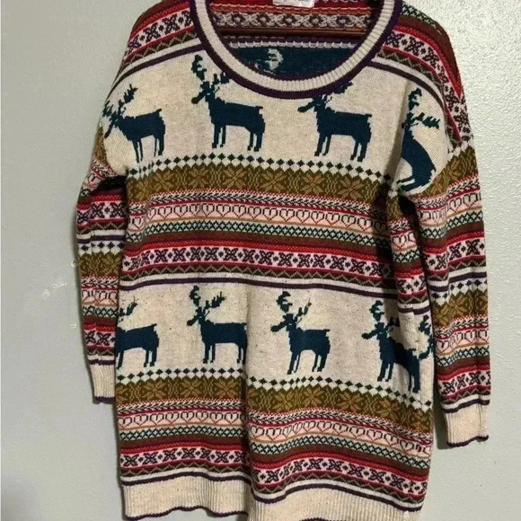 Vogue of Eden Women's Baggy Reindeer Sweater large - Picture 2 of 8